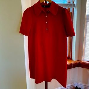 Zara Size Small Red Mini Dress with Pearl Accents